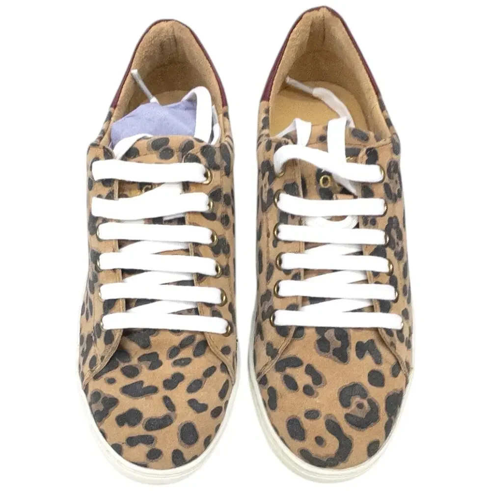 Jack Rogers Rory Leopard Suede Sneakers Women's size 7.5